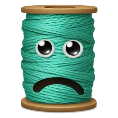 spool of thread which is crying - sad eyes and tears sticker