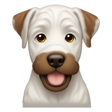 White Burna doodle with brown spot over eye and brown ears ￼ sticker