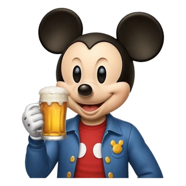 Mickey qui boi une bière  sticker