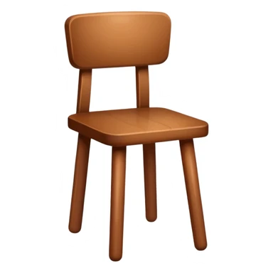 Wooden chair with only seat and  with three legs sticker