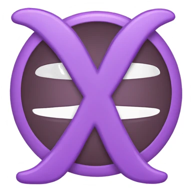 purple color letter X sticker
