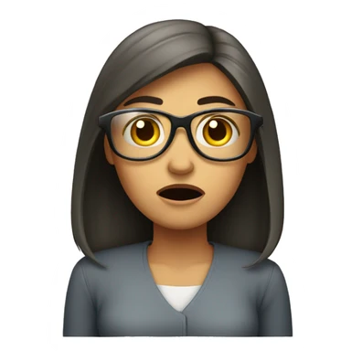 irritated women with glass sticker