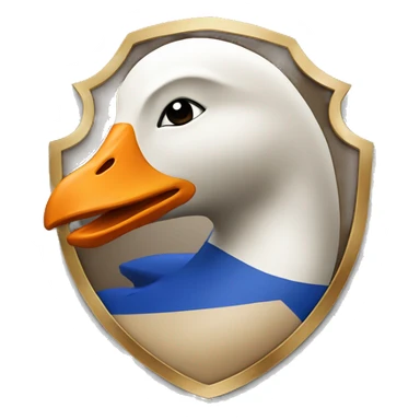 Logo of goose with shield as background sticker