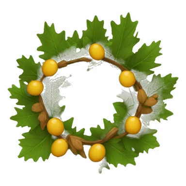 oak wreath sticker