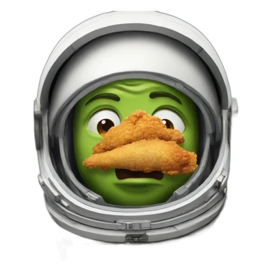 Astronaut Shrek Crying with Fried Chicken sticker