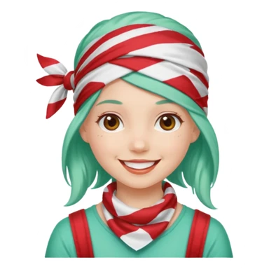 girl with peppermint hair and bandana sticker
