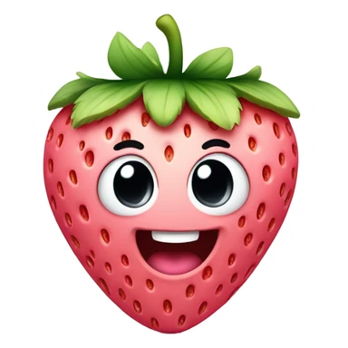 pink strawberry with a cute face  sticker