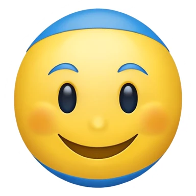 Ukrainian smiley face with blue and yellow colors of the Ukrainian flag sticker