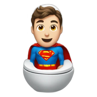 Superman in toilet sticker
