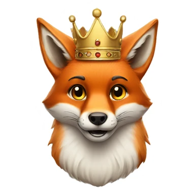 a fox with a crown on his head sticker