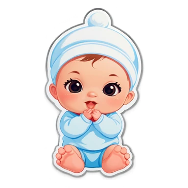 Cute baby with Aww sticker