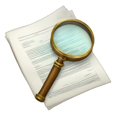 magnifying glass hovering over documents sticker