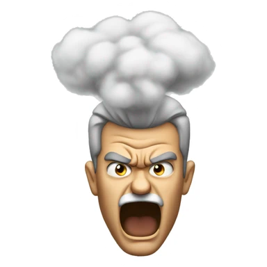 Very angry man with steam coming out of his ears sticker