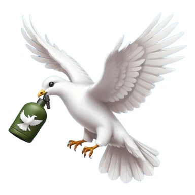 a flying dove carrying a grenade in its feet, inspired by the Hollywood Undead logo sticker