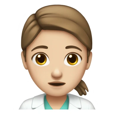 White girl with brown hair working in hospital and crying sticker