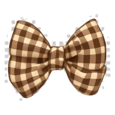 brown gingham print cute bow sticker