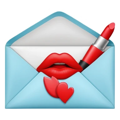 closed envelope with lipstick kiss print sticker