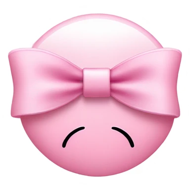 Light pink smiley with two little bows and eyelashes  sticker