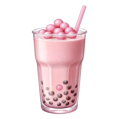 make an emoji for a pink lychee or sakura boba tea sticker