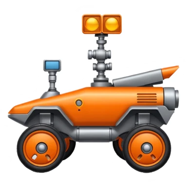 Mars Rover emoji icon, modern emoji style, simple and friendly, suitable for social media sticker