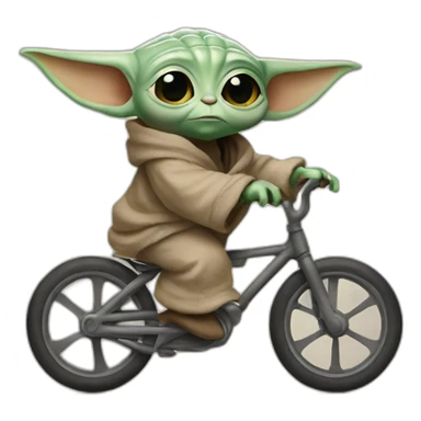 Baby Yoda in bike sticker