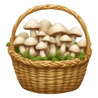 Wicker Basket of mushrooms sticker