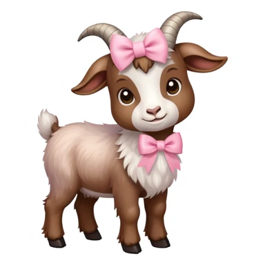 a goat with light pink bow  sticker