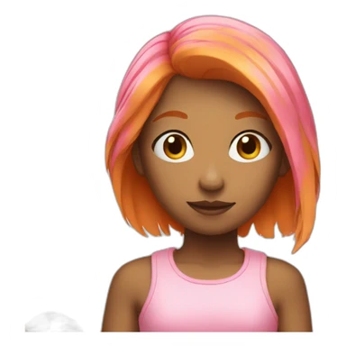 girl with orange hair and pink clothes  sticker
