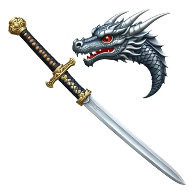 A dragon handle of a samurai sword sticker