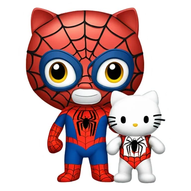 Hello kitty with spiderman sticker
