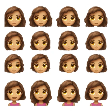 home office gilrs, pelo castaño y ojos marrones sticker