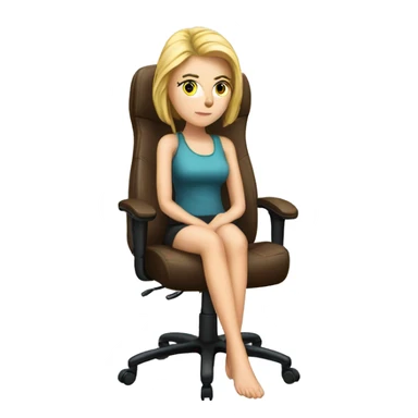 white girl thinking on a big gaming chair  sticker