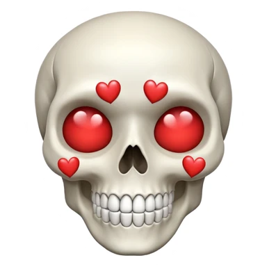 skull face with heart eyes sticker
