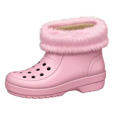 crocks with fur liningin pastel pink color sticker