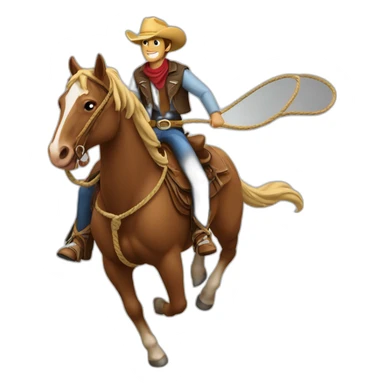 Cowboy riding horse lasso sticker