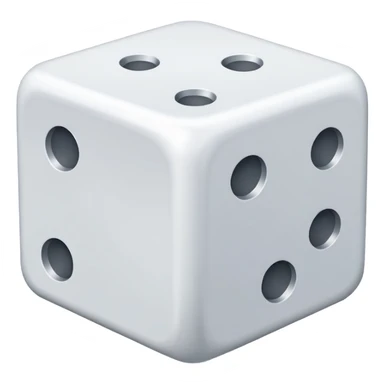 create an image of a die with no numbers sticker