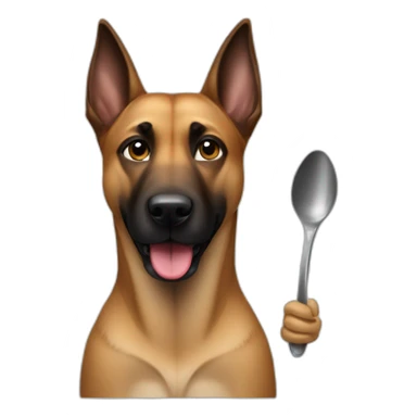 Dog malinois with spoon sticker