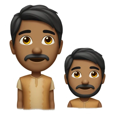 Indian boy fair colour with black eyes and black hair and little beard sticker