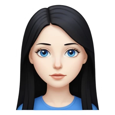 Mujer blanca con pelo negro liso largo sticker