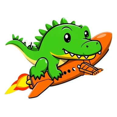 Crocodile plane with explosions behind it sticker