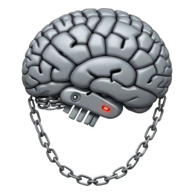 Grey Brain bound in chains sticker