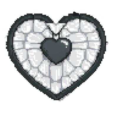 Chanel heart, luxury fashion vibe, black and white sticker