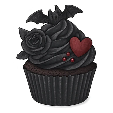 Gothic cupcake in f lite style, no background sticker