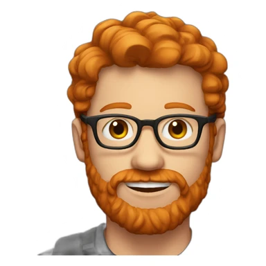 ginger haired man from Leeds with glasses and stubble sticker