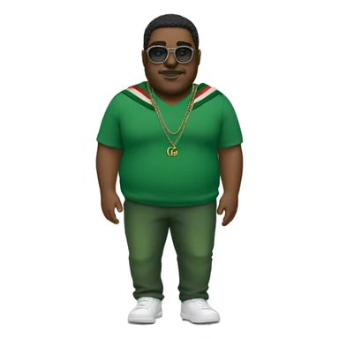 Heavy guy wearing gucci green smoke  sticker