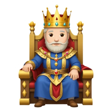 old king sitting on throne sticker