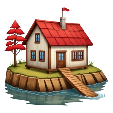 House beside a river sticker