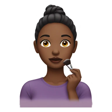 girl putting makeup sticker