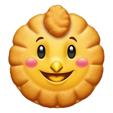 make a chicken tender emoji with a smiley face sticker