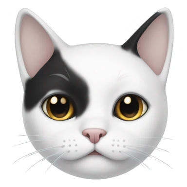 White cat with black ears  sticker